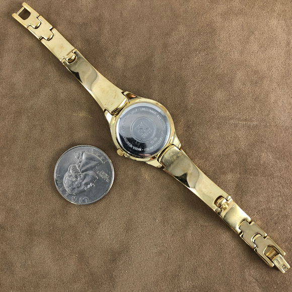 ESQ Movado Watch Gold Tone Swarovski Crystals